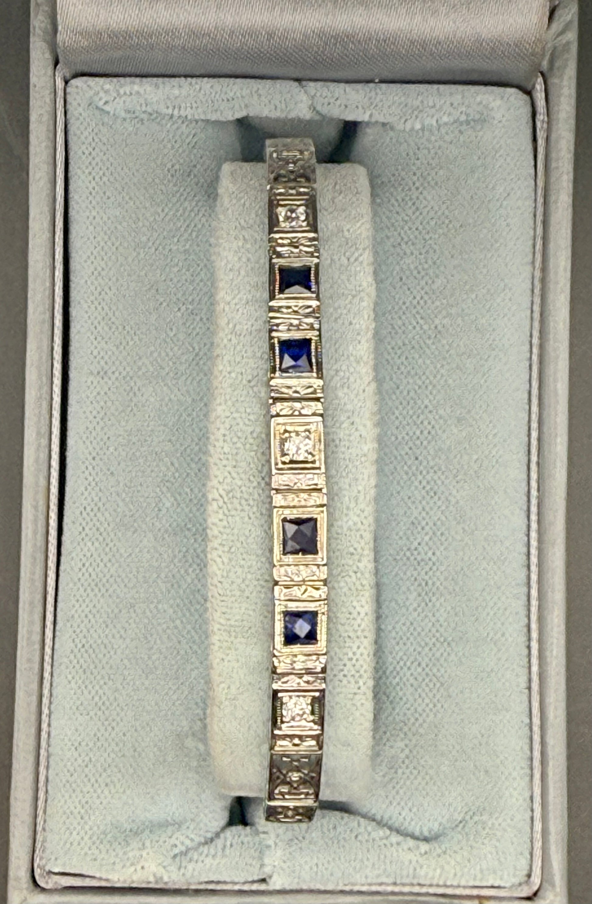 Vintage bracelet, showing detailed filigree link construction